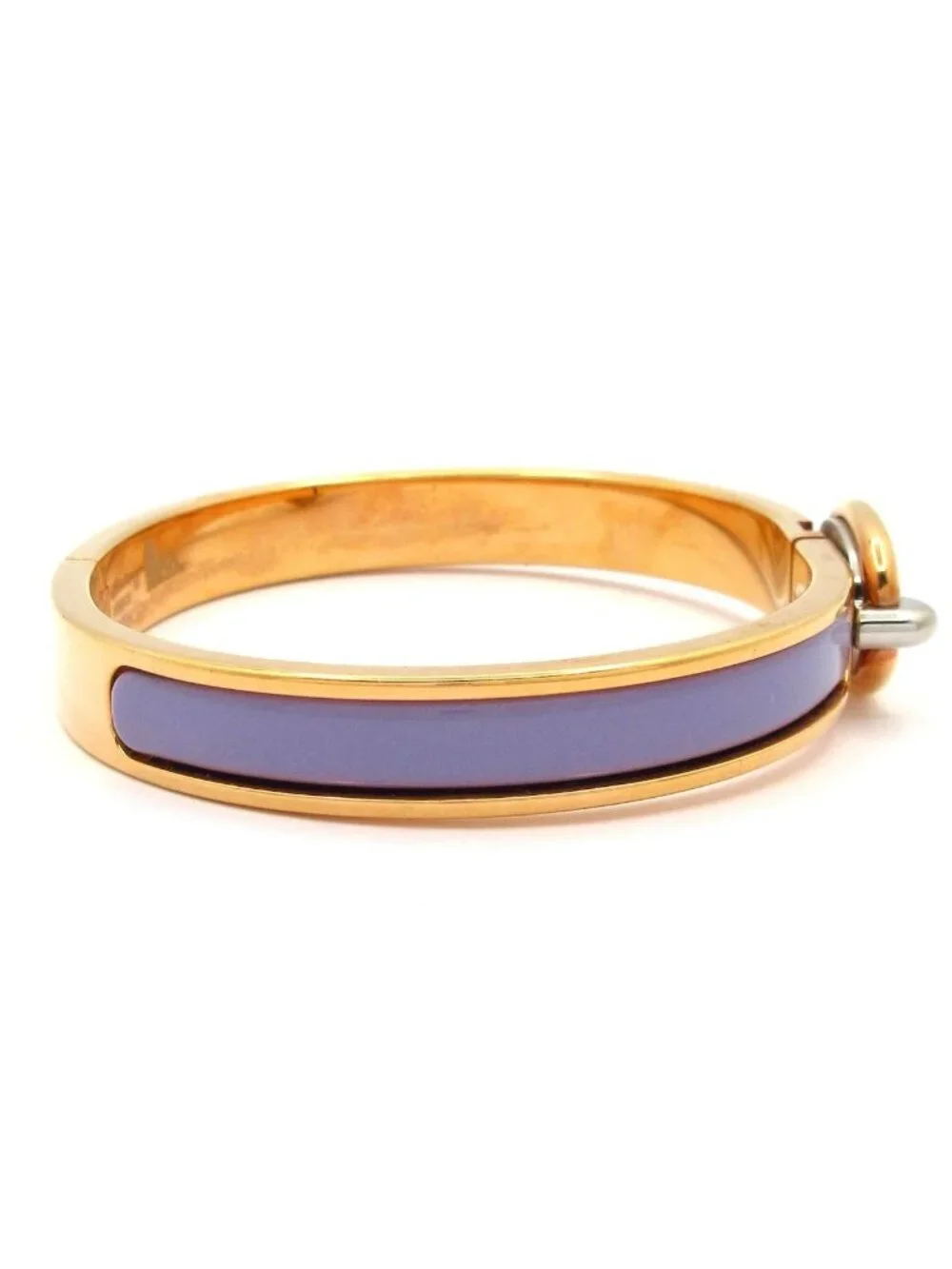 Hermes Bangle Mini Click Chaine D'ancre Pink Gold Purple Silver Bracelet
